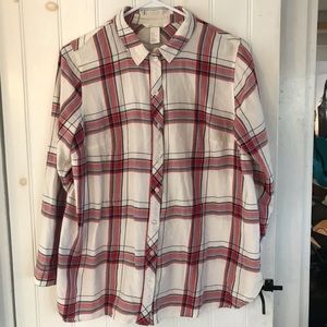 H&M MAMA MATERNITY PLAID BUTTON UP
